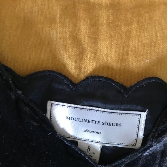 Velvet top black anthropologie dress sz 8 - Picture 4 of 4